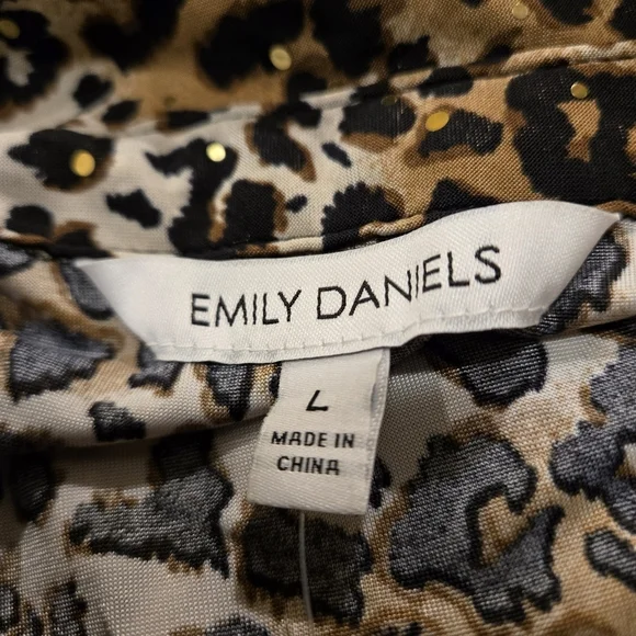 Emily Daniel's Animal Print Sleeveless Collared Pullover Top Women size L - Picture 7 of 12